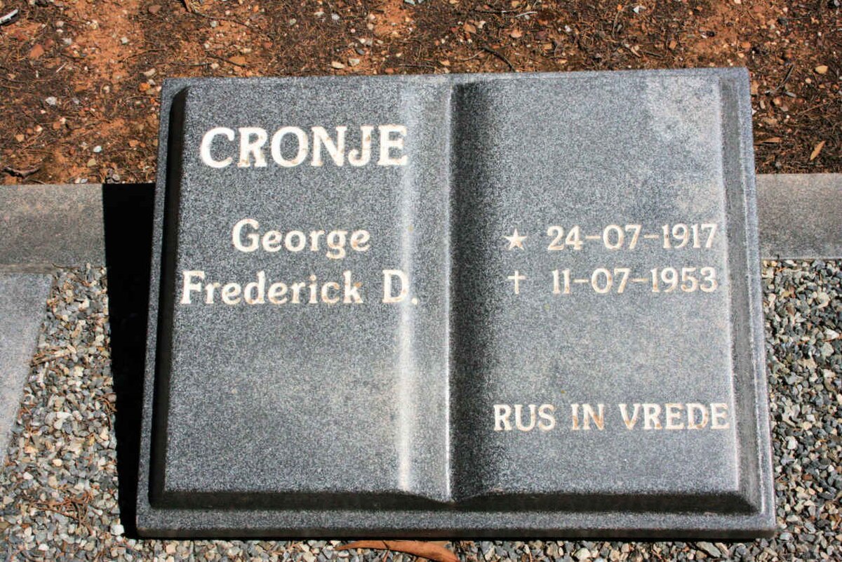 CRONJE George Frederick D. 1917-1953
