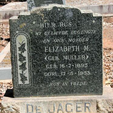 JAGER Elizabeth M., de neé MULLER 1895-1953