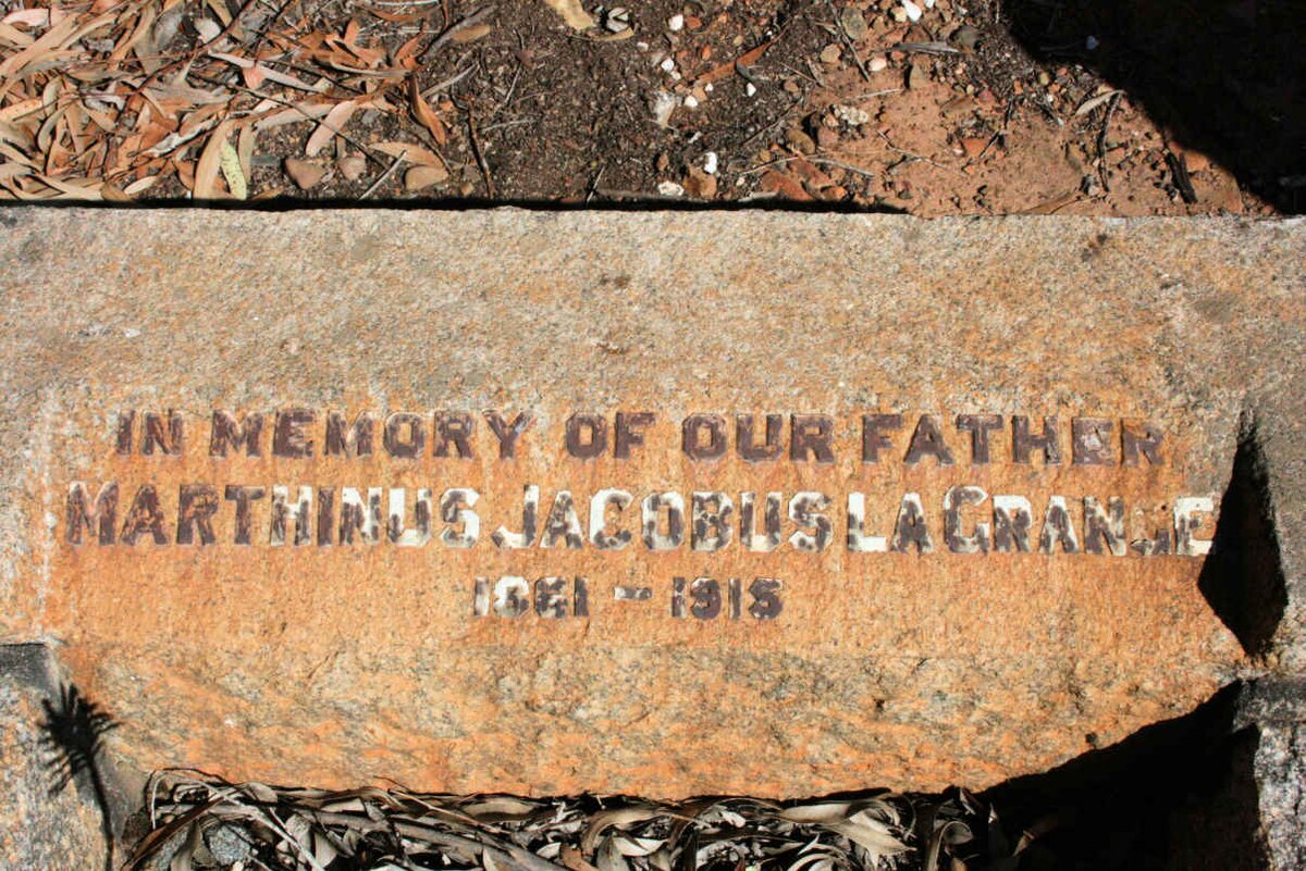 GRANGE Marthinus Jacobus, la 1861-1915