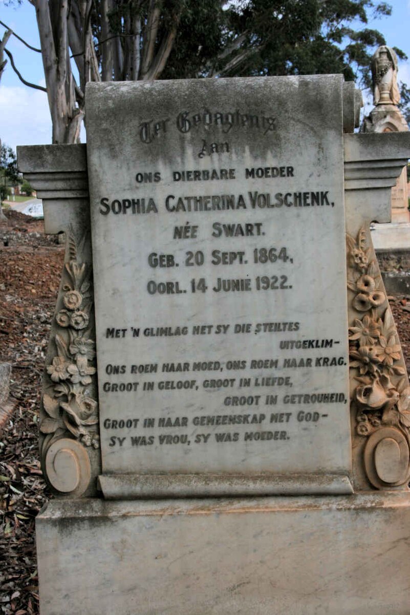 VOLSCHENK Sophia Catherina neé SWART 1864-1922