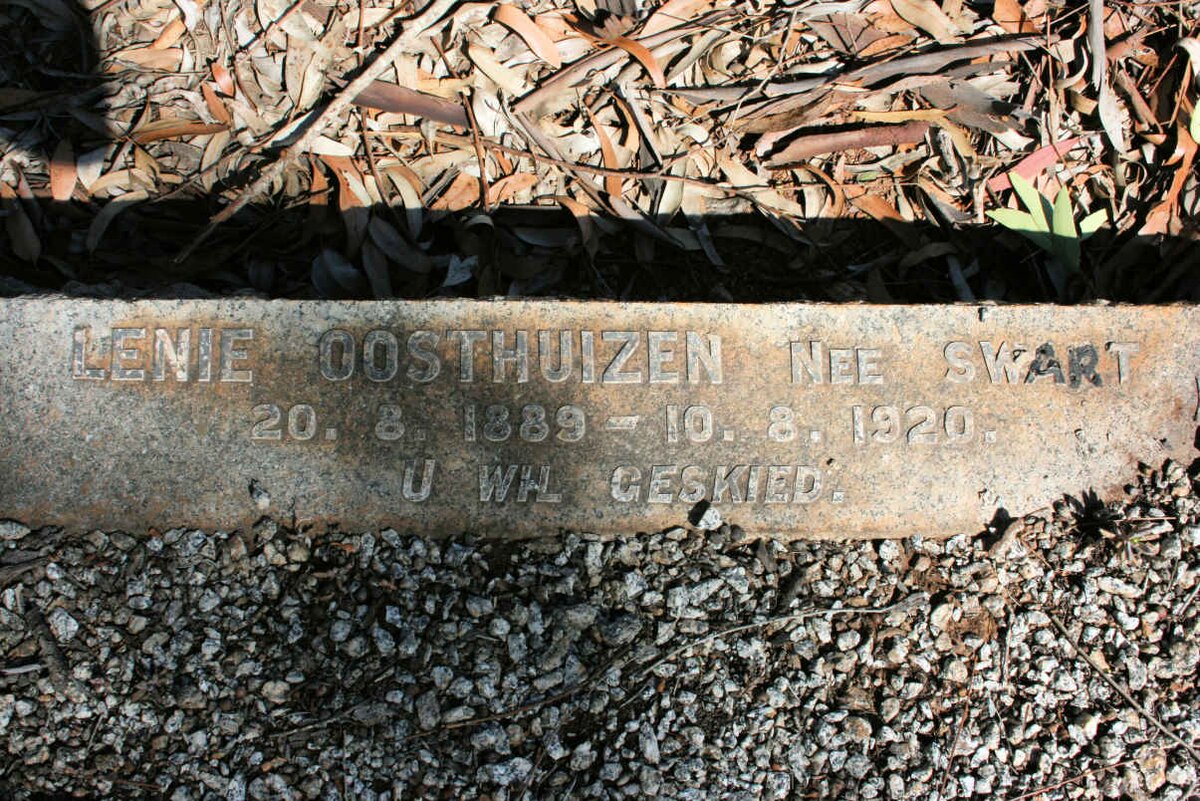 OOSTHUIZEN Lenie neé SWART 1889-1920