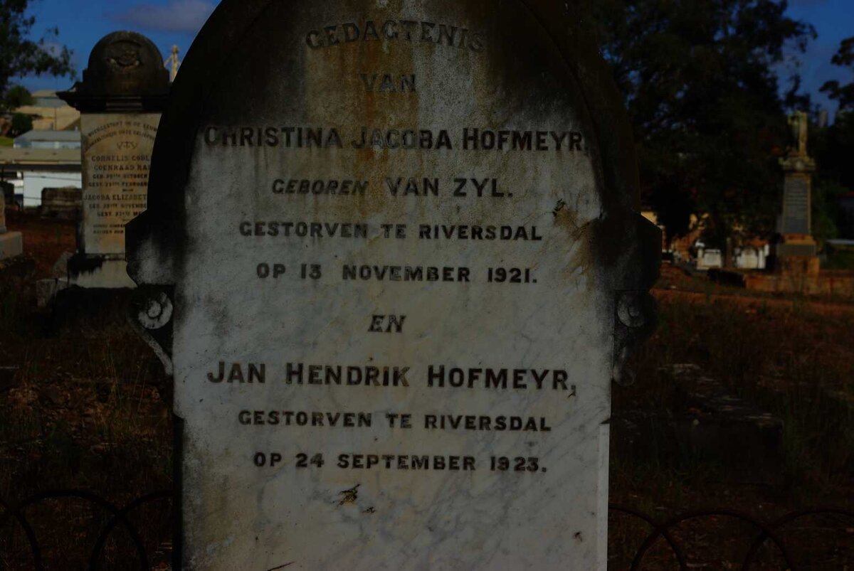 HOFMEYR Jan Hendrik -1923 &amp; Christina Jacoba VAN ZYL -1921