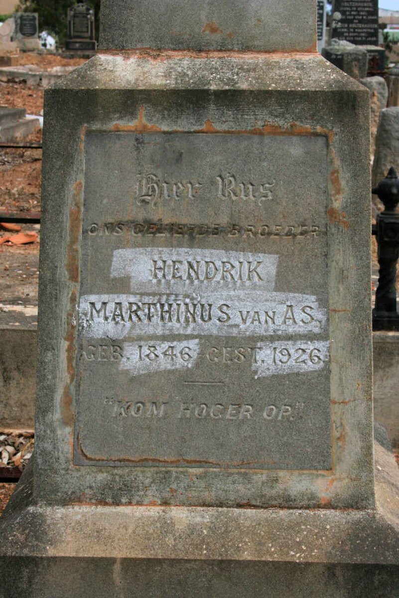 AS Hendrik Marthinus, van 1846-1926