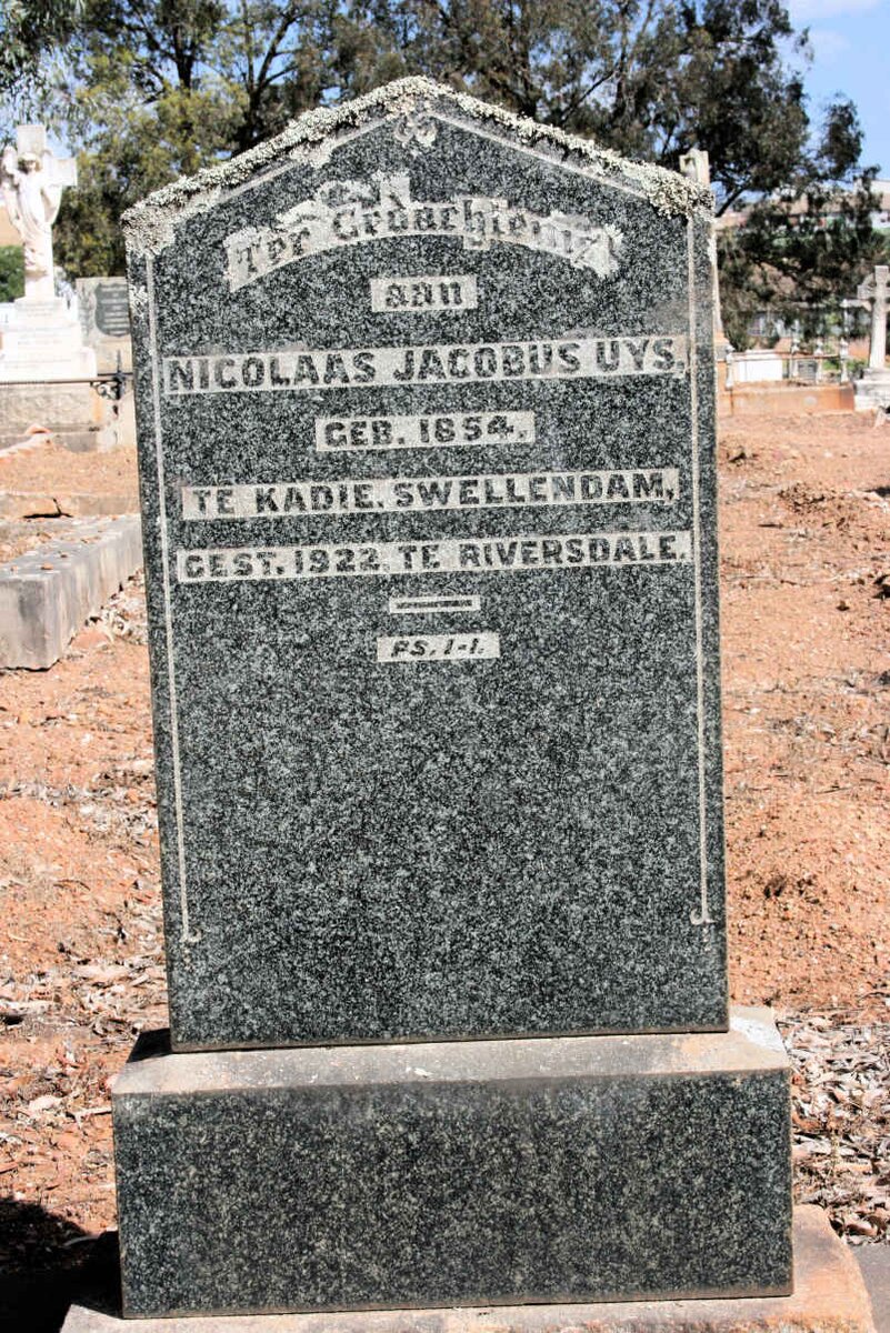 UYS Nicolaas Jacobus 1854-1922