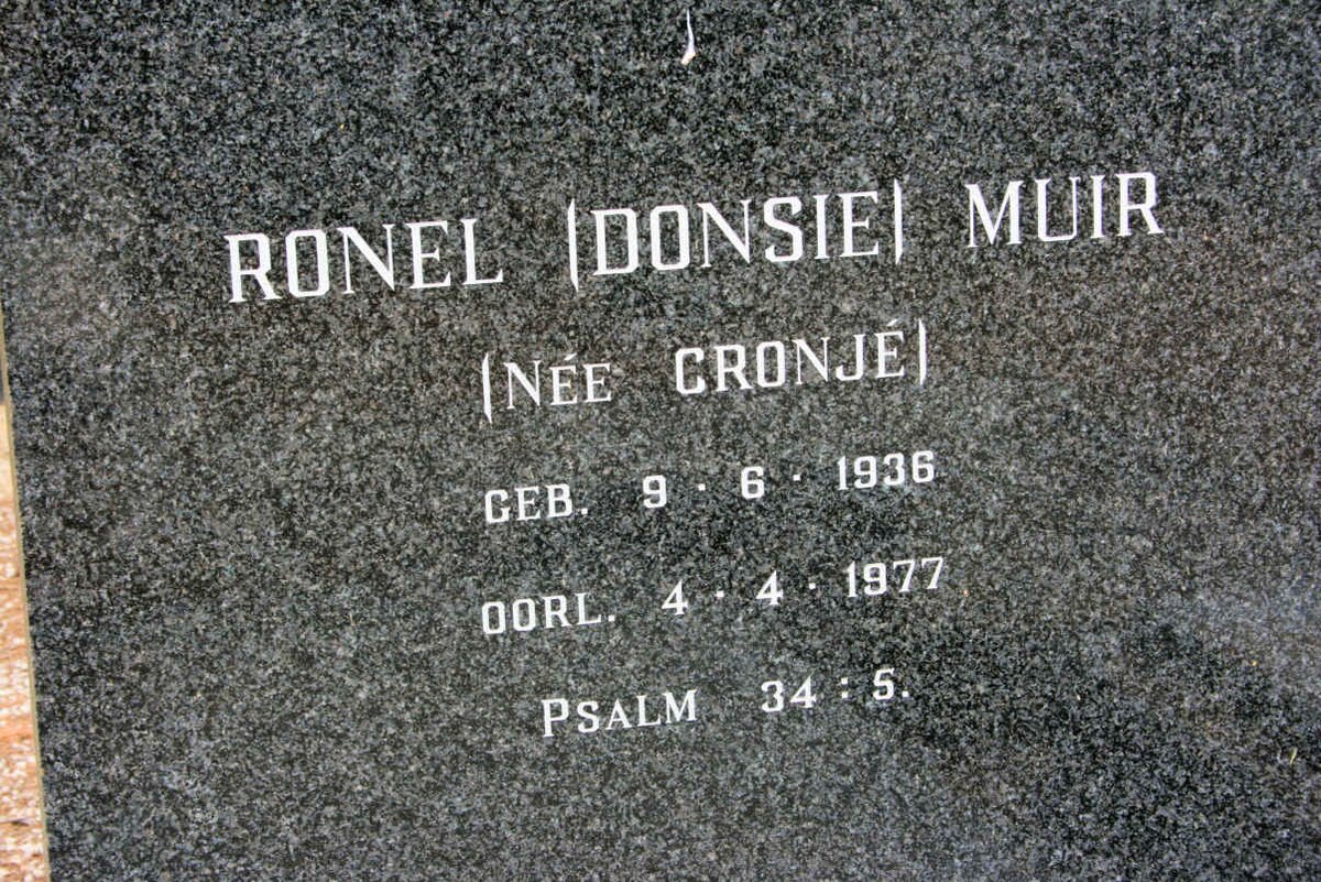 MUIR Ronel neé CRONJE 1936-1977