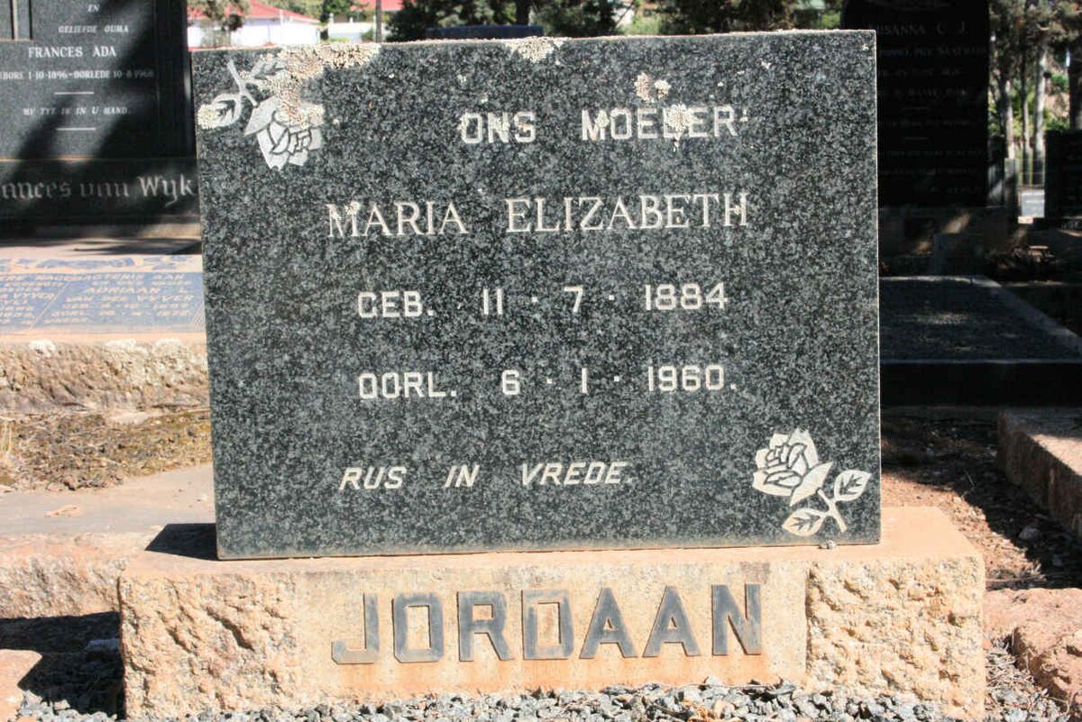 JORDAAN Maria Elizabeth 1884-1960