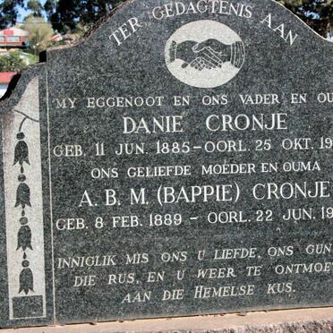 CRONJE Danie 1885-1960 &amp; A.B.M. 1889-1980