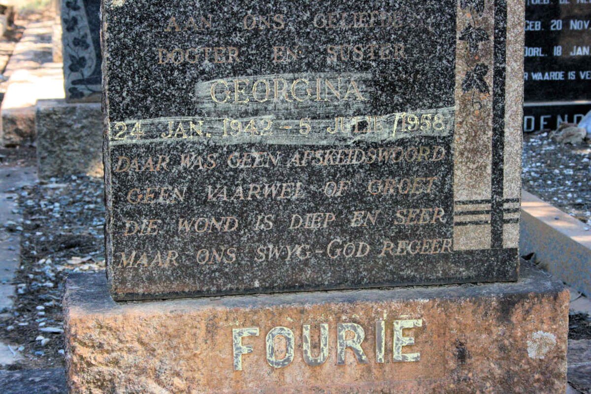 FOURIE Georgina 1942-1958