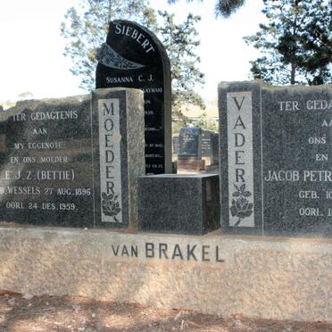 BRAKEL Jacob Petrus Johannes, van 1894-1968 &amp; E.J.Z. WESSELS 1896-1959