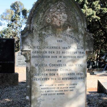 WYK Daniel Johannes, van 1841-1902 &amp; Maria Cornelia CRONJE 1856-1895