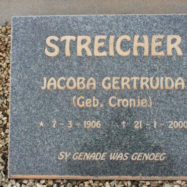 STREICHER Jacoba Gertruida neé CRONJE 1906-2000
