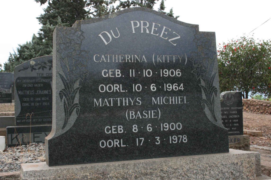 PREEZ Matthys Michiel 1900-1978 &amp; Catherina 1906-1964