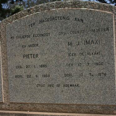 LUTTIG Pieter 1895-1969 &amp; M.J. DE KLERK 1900-1976