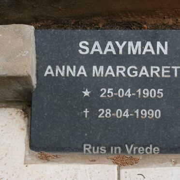 SAAYMAN Anna Margaretha 1905-1990