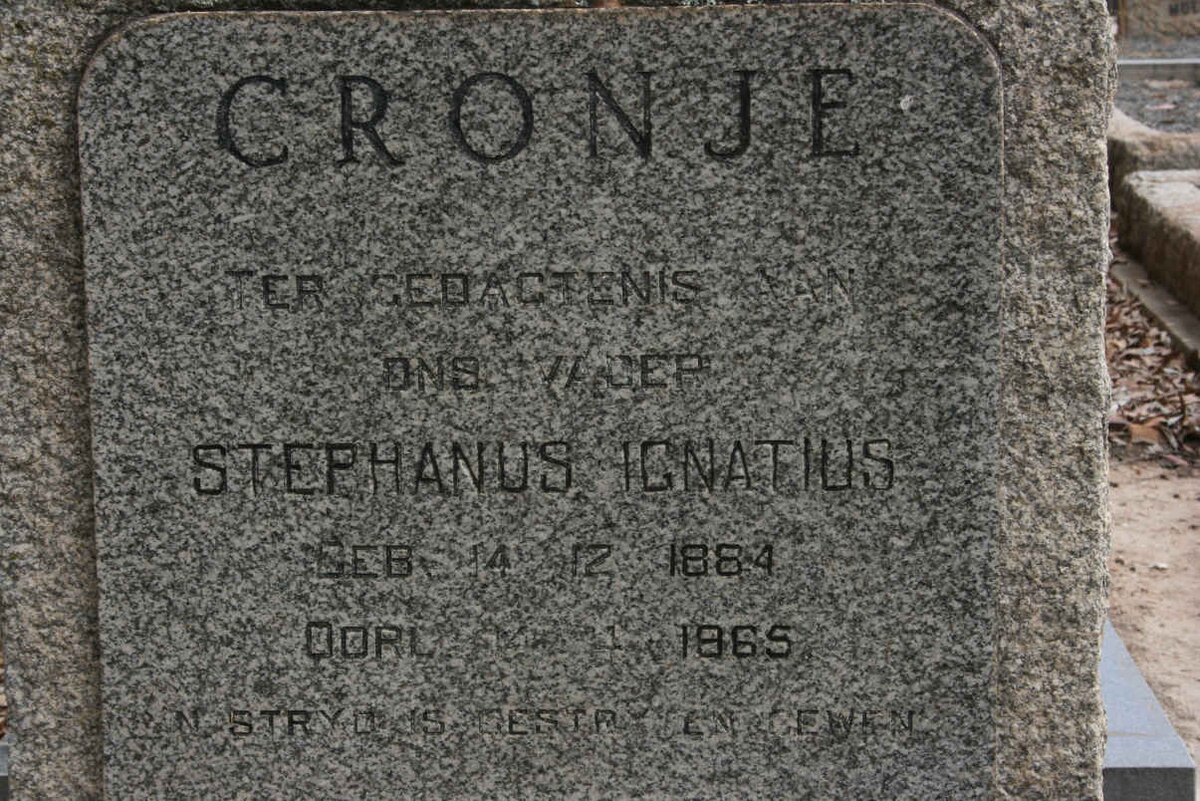 CRONJE Stephanus Ignatius 1884-1965