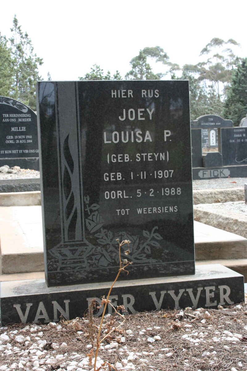 VYVER Joey Louisa P., van der neé STEYN 1907-1988