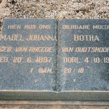 BOTHA Mabel Johanna neé VAN RHEEDE 1897-1976