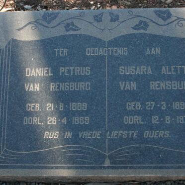 RENSBURG Daniel Petrus, van 1889-1969 &amp; Susara Aletta 1896-1970