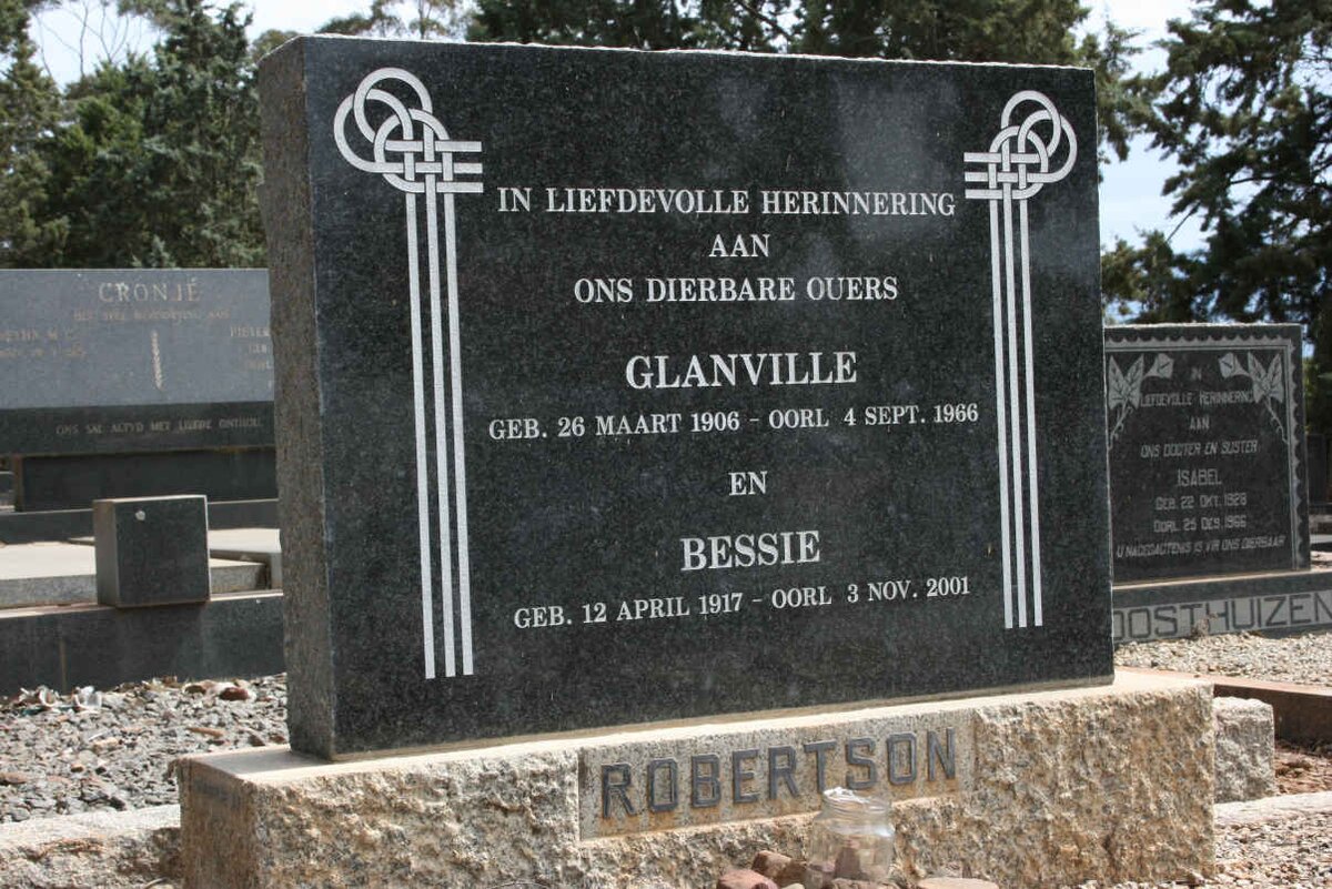 ROBERTSON Glanville 1906-1966 &amp; Bessie 1917-2001