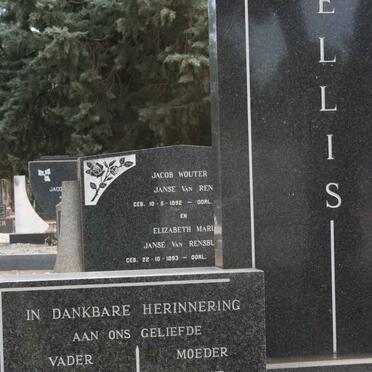 ELLIS Johannes Petrus 1897-1973 &amp; Jane Ann 1900-1992