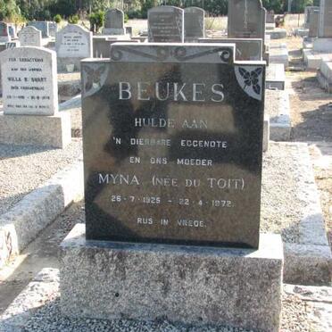 BEUKES Myna nee DU TOIT 1925-1972