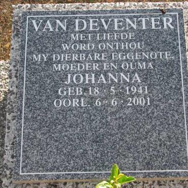 DEVENTER Johanna, van 1941-2001