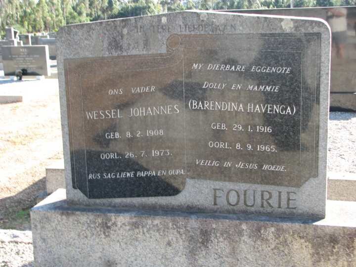 FOURIE Wessel Johannes 1908-1973 &amp; Barendina HAVENGA 1916-1965