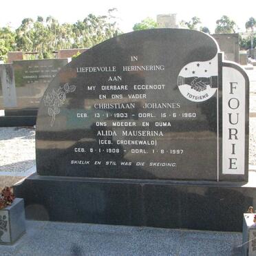 FOURIE Christiaan Johannes 1903-1960 &amp; Alida Mauserina GROENEWALD 1908-1997 