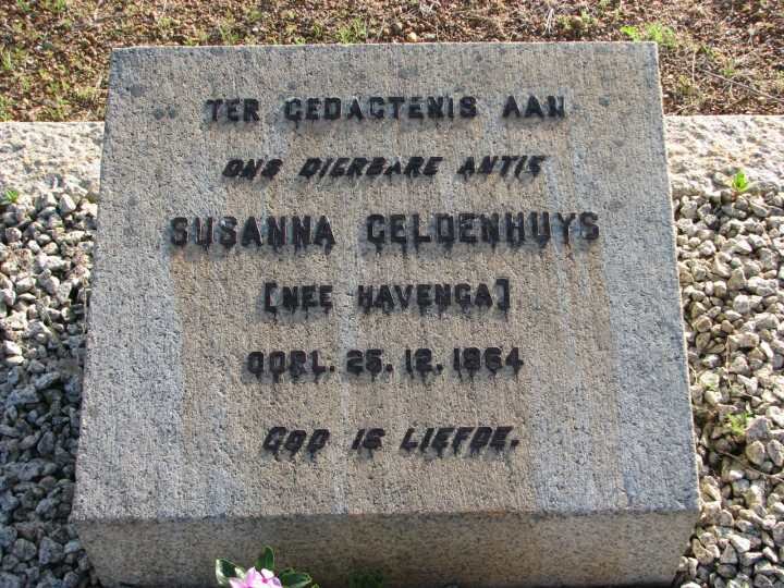 GELDENHUYS Susanna nee HAVENGA  -1964