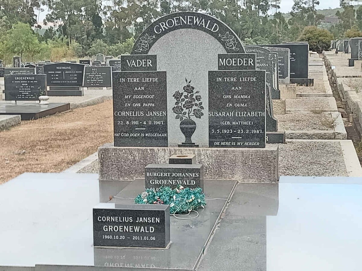 GROENEWALD Cornelius Jansen 1911-1967 & Susarah Elizabeth MATTHEE 1923-1987  