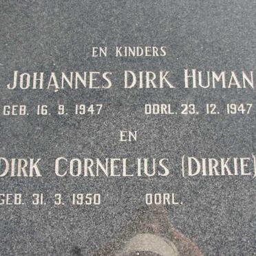 HUMAN Johannes Dirk 1947-1947 :: HUMAN Dirk Cornelius 1950-