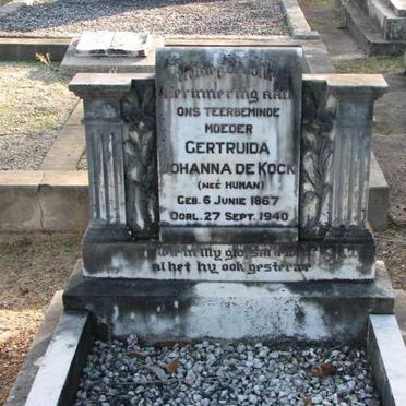 KOCK Gertruida Johanna, de nee HUMAN 1867-1940