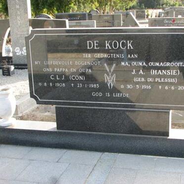 KOCK C.L.J., de 1908-1985 &amp; J.A. DU PLESSIS 1916-2008
