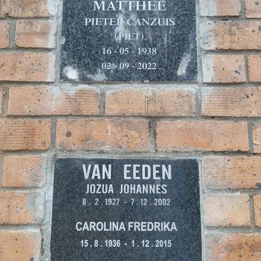 MATTHEE Pieter Canzuis 1938-2022