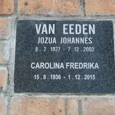 EEDEN Jozua Johannes, van 1927-2002 &amp; Carolina Fredrika 1936-2015