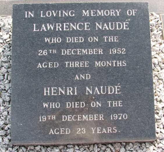 NAUDE Henri -1970 :: NAUDE Lawrence -1952