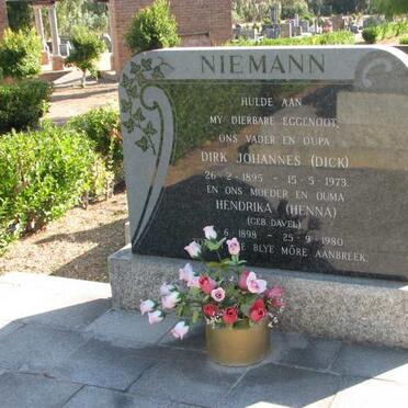 NIEMANN Dirk Johannes 1895-1973 &amp; Hendrika DAVEL 1898-1980