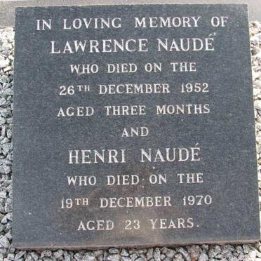 NAUDE Henri -1970 :: NAUDE Lawrence -1952