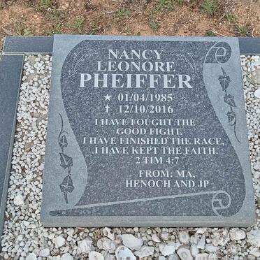PHEIFFER Nancy Leonore 1985-2016