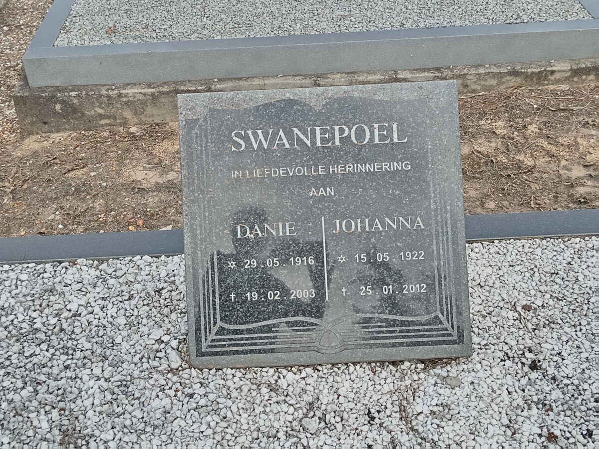 SWANEPOEL Danie 1916-2003 &amp; Johanna 1922-2012
