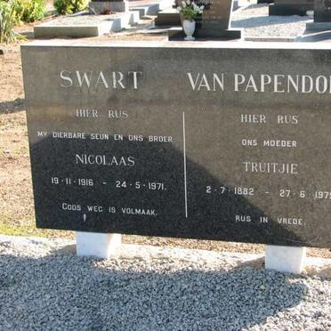 SWART Nicolaas 1916-1971 :: VAN PAPENDORP Truitjie 1882-1975