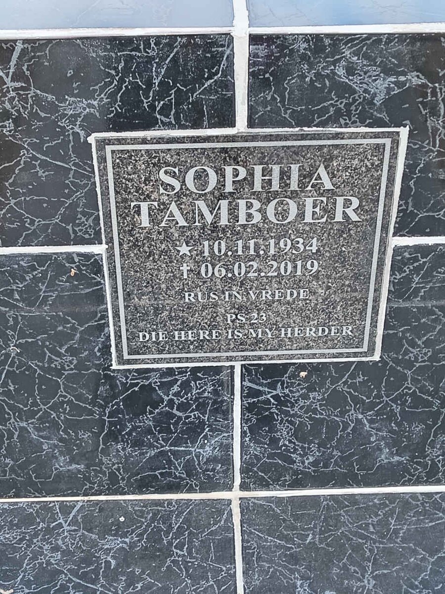 TAMBOER Sophia 1934-2019