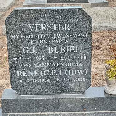 VERSTER G.J. 1925-2006 &amp; C.P. LOUW 1934-2020