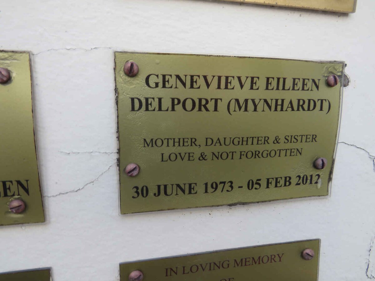DELPORT Genevieve Eileen nee MYNHARDT 1973-2012