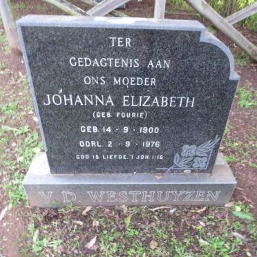 WESTHUYZEN Johanna Elizabeth, v.d. nee FOURIE 1900-1976