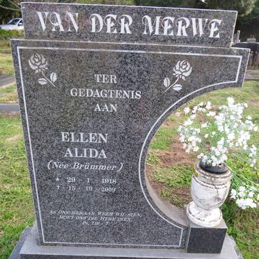 MERWE Ellen Alida, van der nee BRUMMER 1918-2009