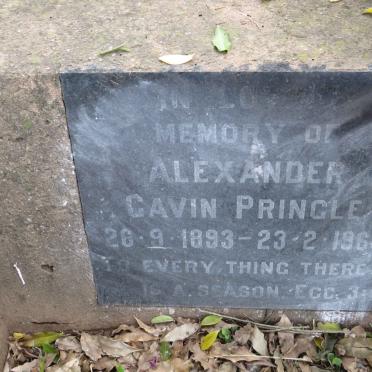 PRINGLE Alexander Gavin 1893-1963