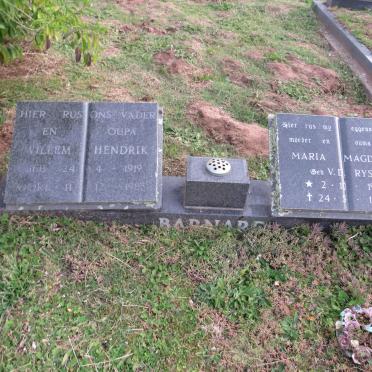 BARNARD Willem Hendrik 1919-1985 &amp; Maria Magdalena V.D. RYST 1925-1983