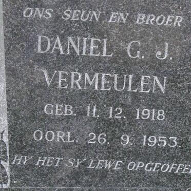 VERMEULEN Daniel G.J. 1918-1953