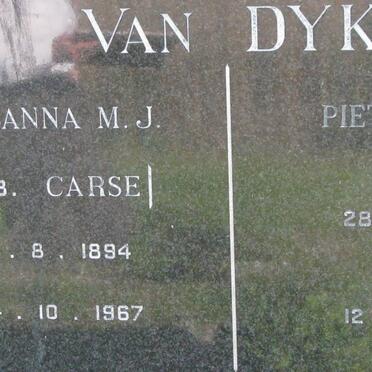 DYK Pieter C.M., van 1883-1972 &amp; Susanna M.J. CARSE 1894-1967